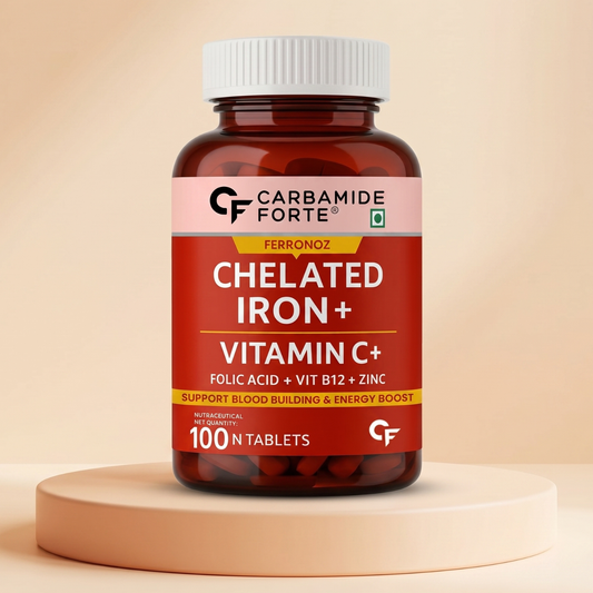 Carbamide Forte Chelated Iron with Vitamin C, B12, Folic Acid and Zinc - 100 Tablets