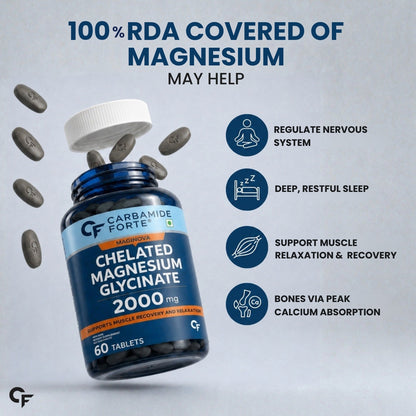 Chelated Magnesium Glycinate 2000 mg | Muscle Recovery & Sleep Support