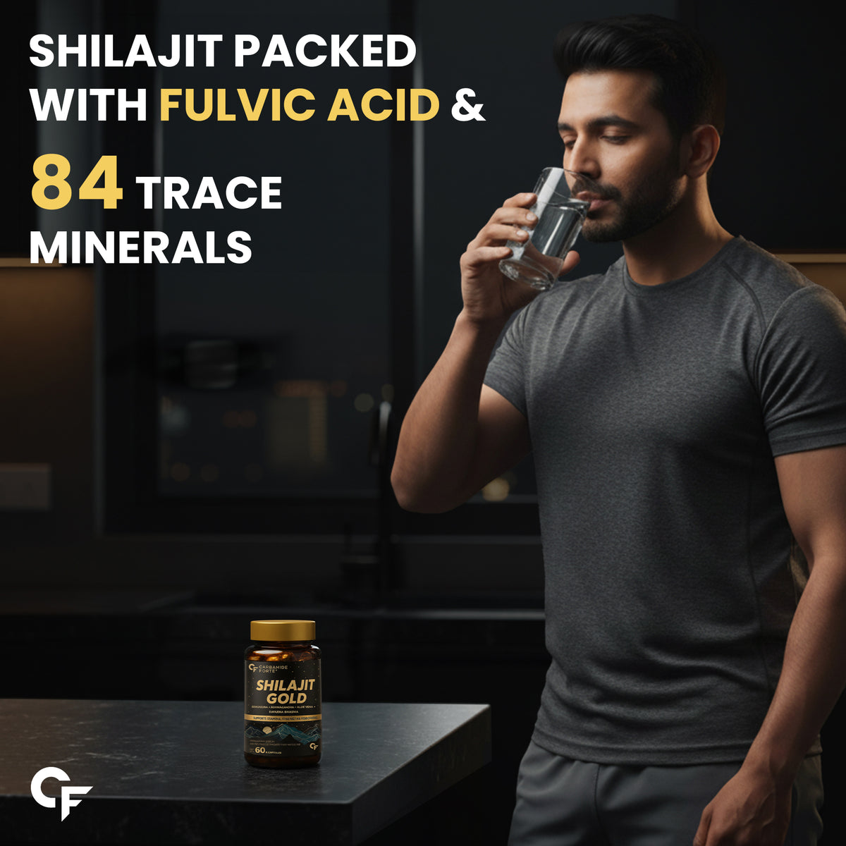 Shilajit Gold Capsules for Men | 60 Capsules - Carbamide Forte
