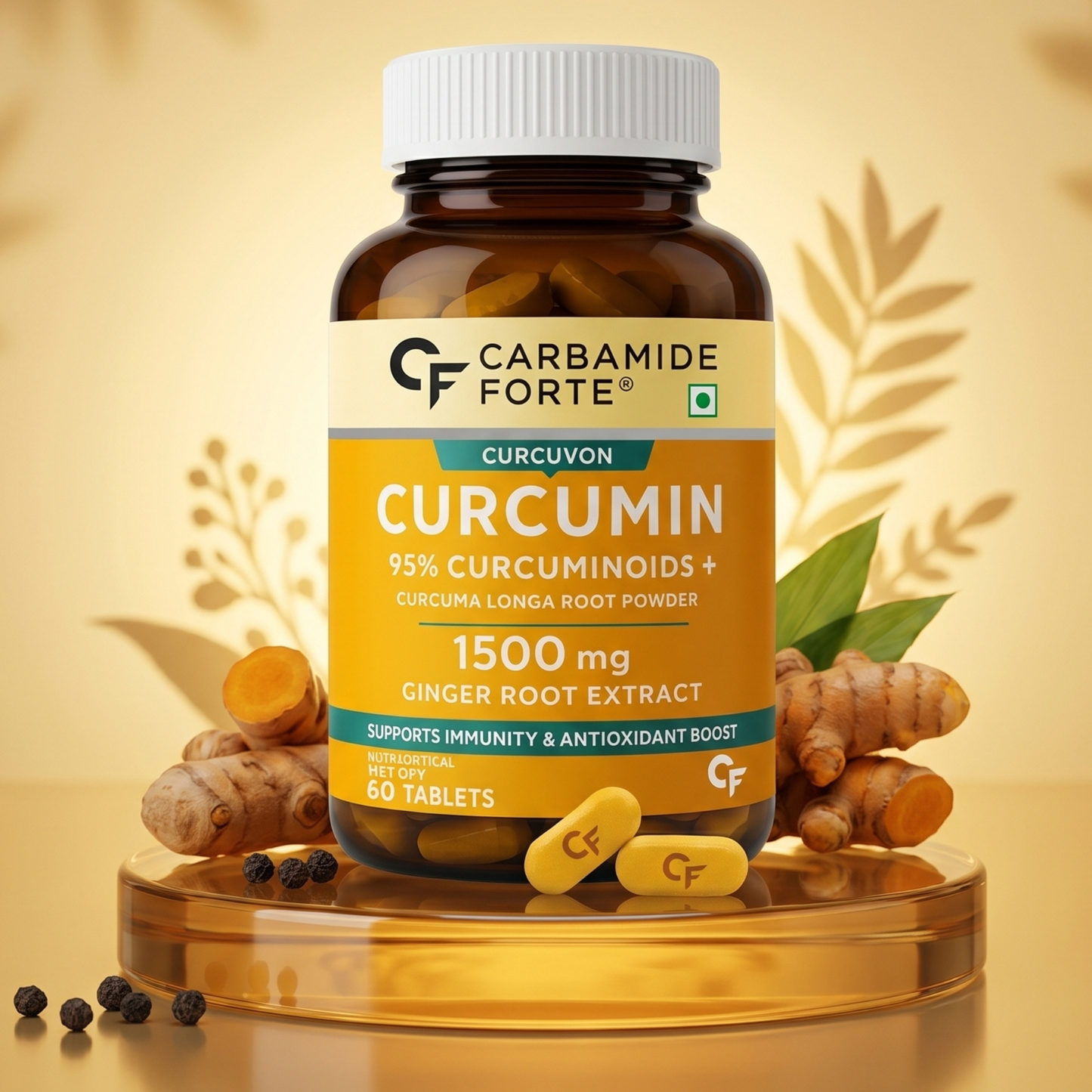 Curcumin 95% + Piperine 10 mg | 60 Veg Tablets