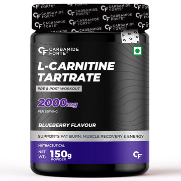 Carbamide Forte L Carnitine L Tartrate 2000mg Powder for Pre & Post Workout - 150g - Bluberry Flavour