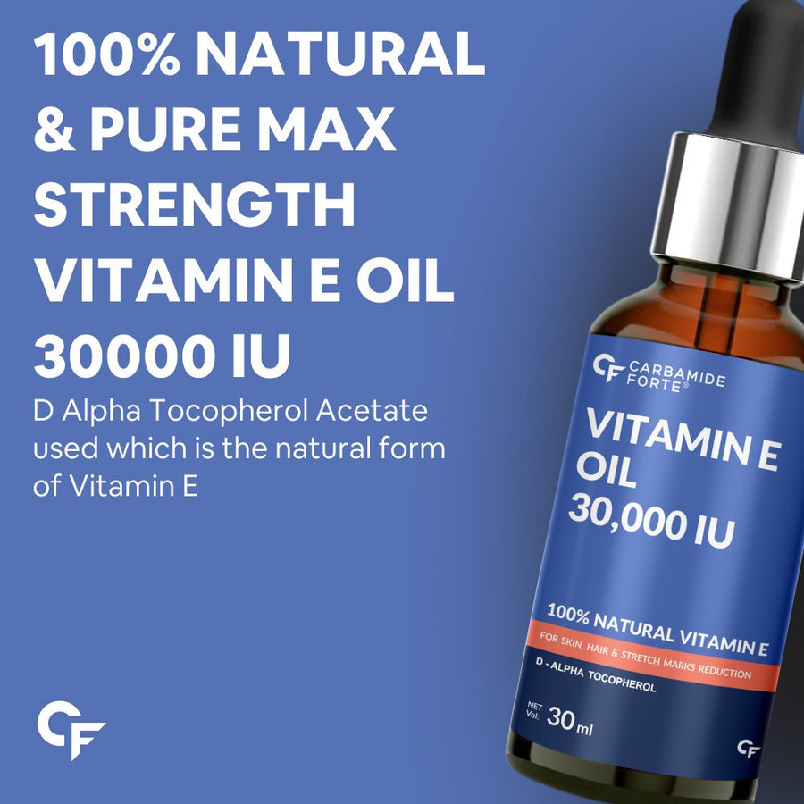 Carbamide Forte Vitamin E Oil 30000 IU - 100% Natural Vitamin E Oil - Pharma Grade & Tested for Purity - 30ml