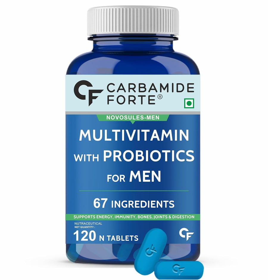 Carbamide Forte Multivitamin Tablet For Men | Multi vitamin for Men with Probiotics For Immunity & Energy | Multivitamin For Men With Ginseng Extract | Multivitamin Men with Zinc, Multivitamins, Multiminerals - 120 Veg Multivitamin Tablets