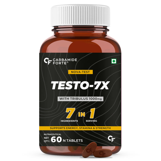 Carbamide Forte Testosterone Supplement Capsule for Men with Tribulus 1000mg, Ashwagandha, L-Citrulline & Kaunch Beej 60 Veg Tablets