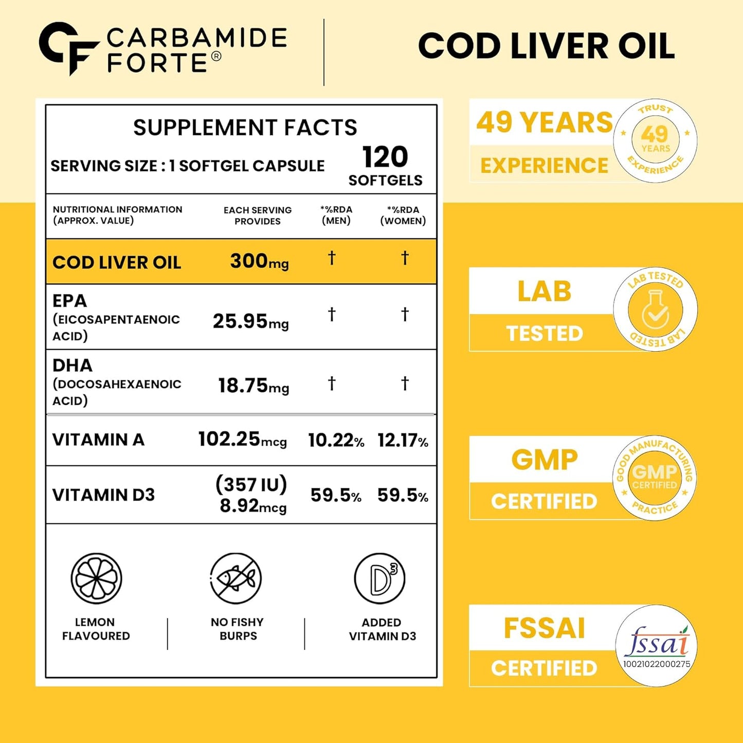 Cod Liver Oil - 120 Capsules