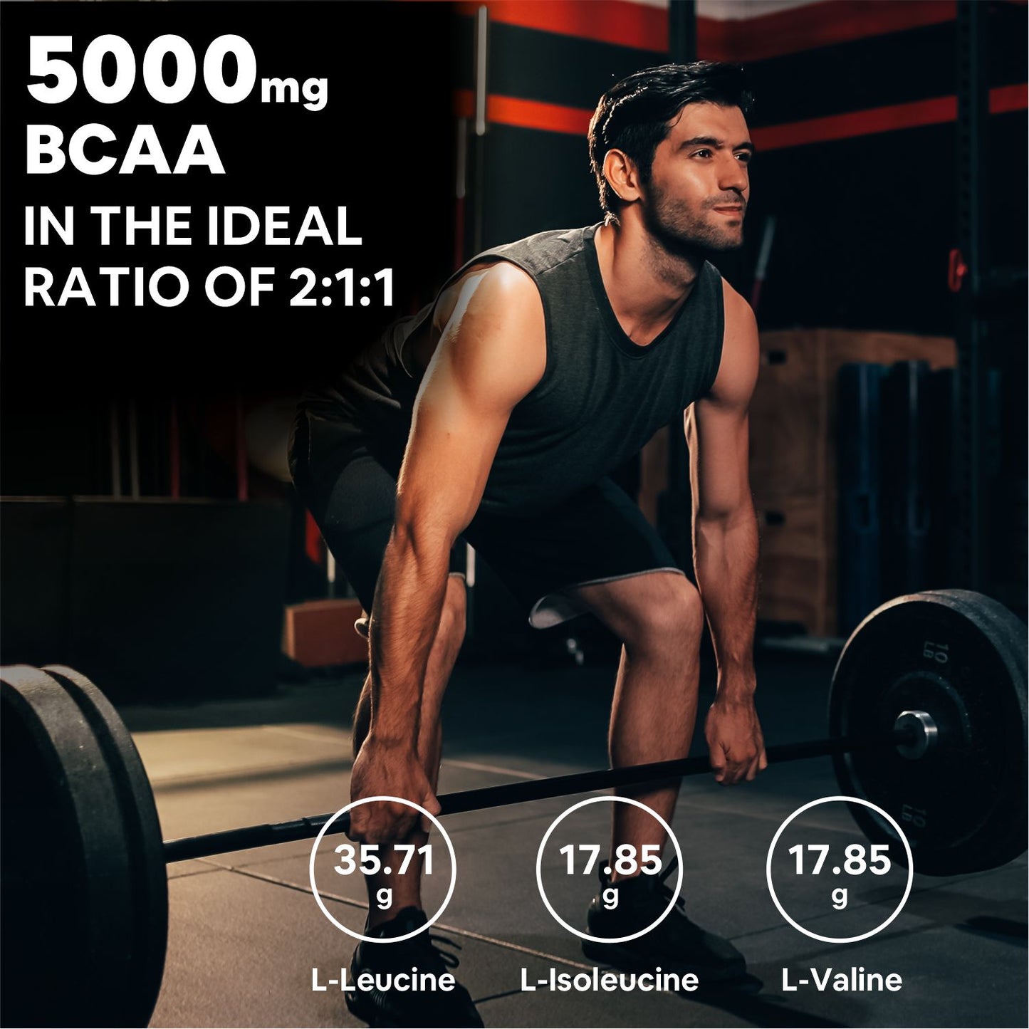 BCAA Powder 5000 mg – 2:1:1 Ratio for Muscle Recovery & Growth