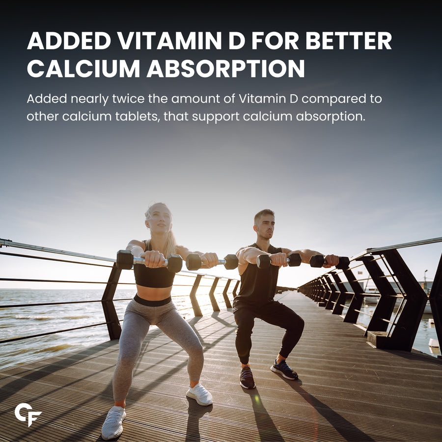 Carbamide Forte Calcium 1042mg with Magnesium, Zinc, Vitamin D,K2 & B12 | Calcium for Women & Men – 120 Veg Tablets