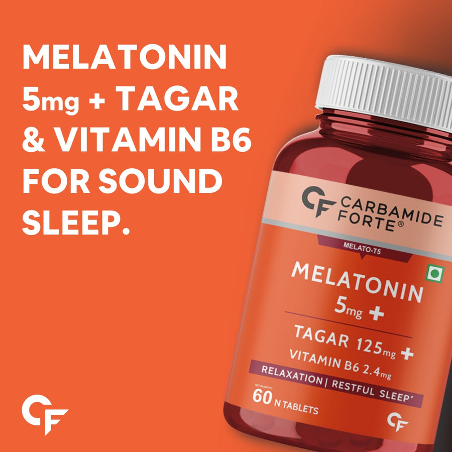 Carbamide Forte Melatonin 5mg with Tagara 125mg Sleeping Aid Pills – 60 Tablets