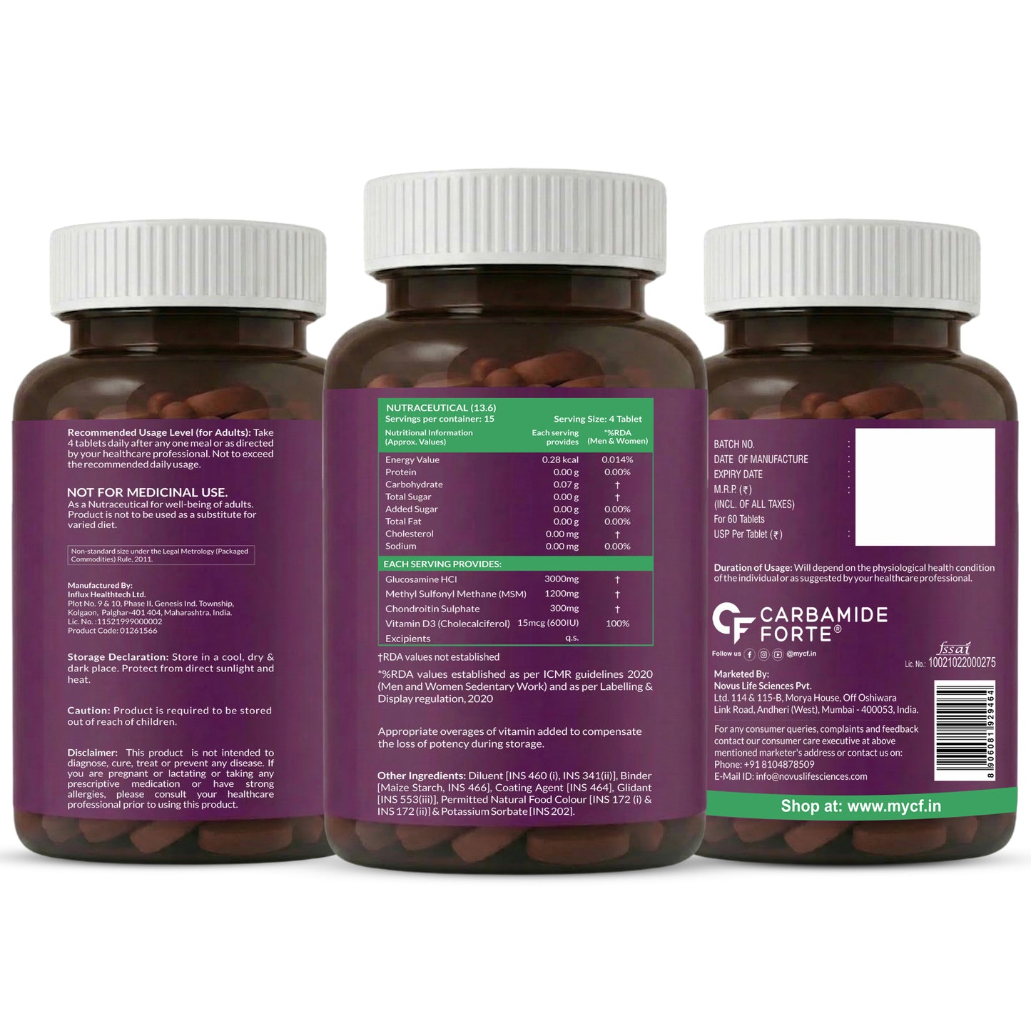 Glucosamine Joint Support Tablets for Mobility & Flexibility - 60 Tablets