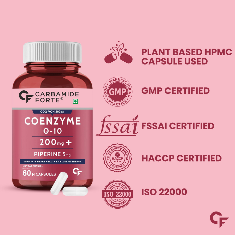 CF Coenzyme Q10 (CoQ10) 200mg with Piperine 5mg – 60 Capsules