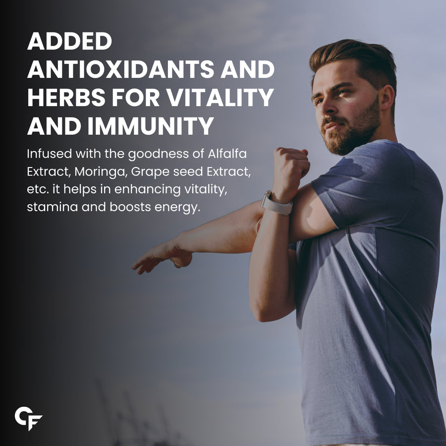 CF Multivitamin for Men for Immunity & Energy with 67 Ingredients | Multi Vitamins, Minerals, Probiotics, Superfoods, Fruits & Vegetable Blend – 120 Veg Tablets