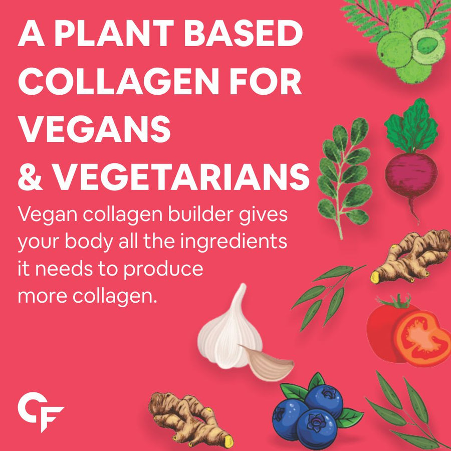 Carbamide Forte 100% Veg Collagen Builder, 90 Tablets | Plant Based Collagen Support Supplement for Skin & Hair