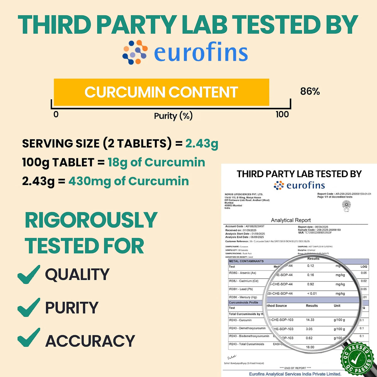 Curcumin 95% + Piperine 10 mg | 90 Veg Tablets - Carbamide Forte
