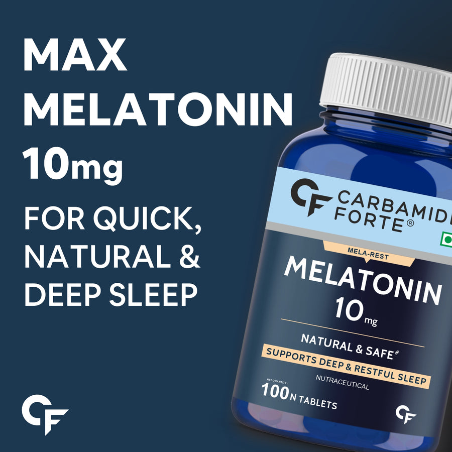 Carbamide Forte Melatonin 10mg Sleeping Aid Pills | Sleep Supplement - 100 Veg Tablets