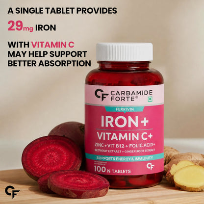 Chelated Iron with Vitamin C, B12 & Zinc – 100 Tablets