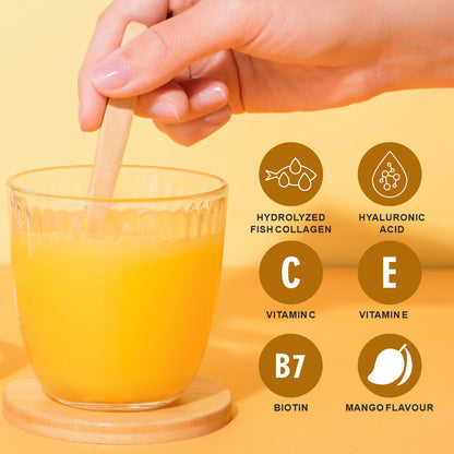 Carbamide Forte Marine Collagen Powder Supplement - for Skin Fish Collagen Powder for Women & Men - 200 Grams Powder - Alphanso Mango Flavour