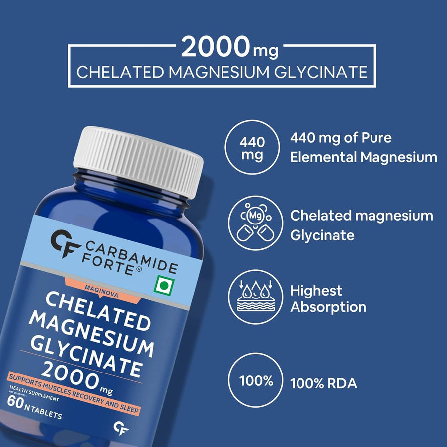 CF Chelated Magnesium Glycinate 2000mg Per Serving Supplement - 60 Veg Tablets