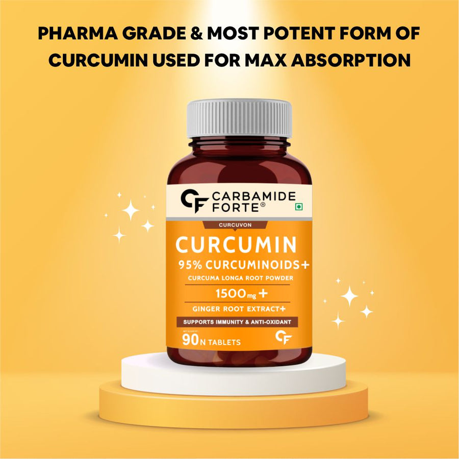 CF Curcumin with Piperine Tablets with 95% Curcuminoids | Immunity Boosters Tablet for Adults with Curcuma Longa, Turmeric Powder & Ginger – 90 Veg Tablets