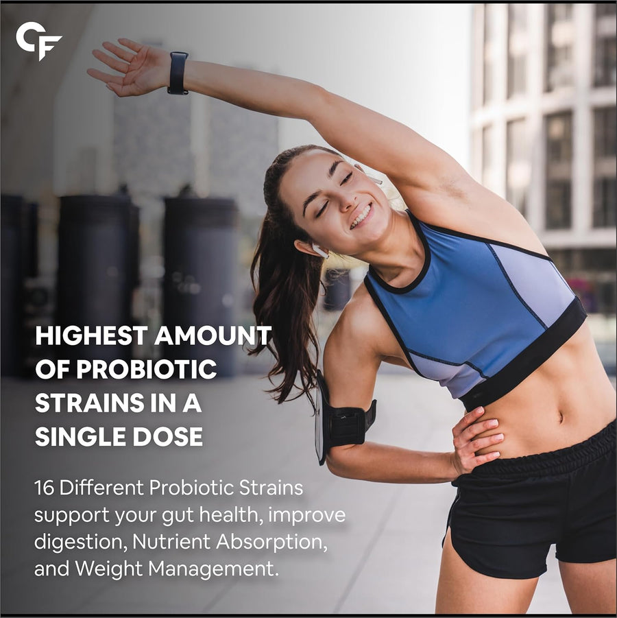 Carbamide Forte Probiotics Supplement 30 Billion for Women & Men - 60 Veg Capsules