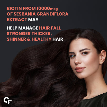 Carbamide Forte Biotin Hair Gummies for Hair Growth | Biotin Gummies for Women & Men | Hair Supplements for Women & Men | Hair Vitamins | Gummies for Hair Growth - 30 Veg Strawberry - Flavored Gummies