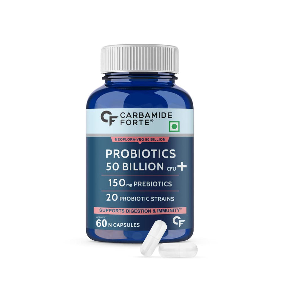 Carbamide Forte Probiotics Supplement 50 Billion for Women & Men – 60 Veg Capsules