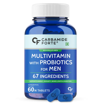 Carbamide Forte Multivitamin for Men(60 Veg Tablets), Immunity & Energy with 67 Ingredients |Multi Vitamins, Minerals, Probiotics, Superfoods, Fruits & Vegetable