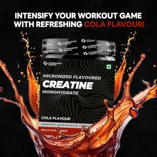 Carbamide Forte Micronised Creatine Monohydrate Powder | Creatine Supplement for Lean Muscle Volumization, Strength & Energy-Cola- 62 Servings - 250 Grams