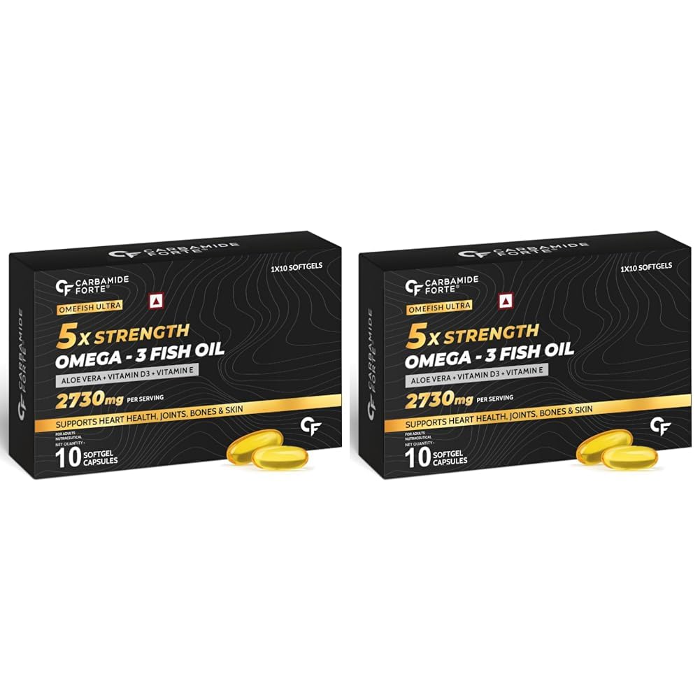 5X Strength Omega 3 Fish Oil Capsules – 2730mg with Vitamins D3, A & E | 10 Softgels