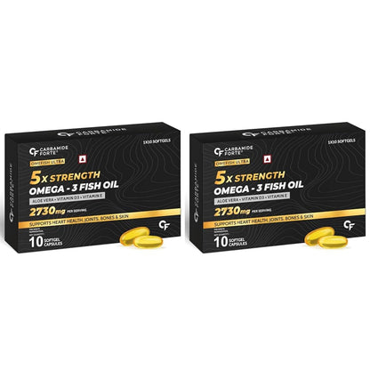 5X Strength Omega 3 Fish Oil Capsules – 2730mg with Vitamins D3, A & E | 10 Softgels