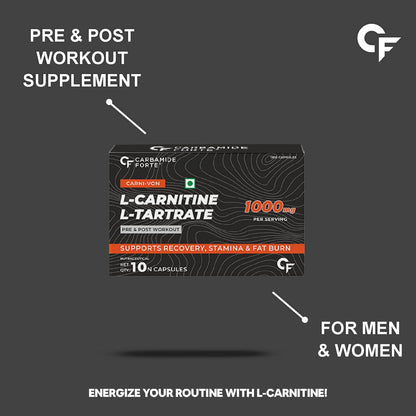 L-Carnitine 1000 mg for Active Lifestyles & Training Support | 10 Capsules