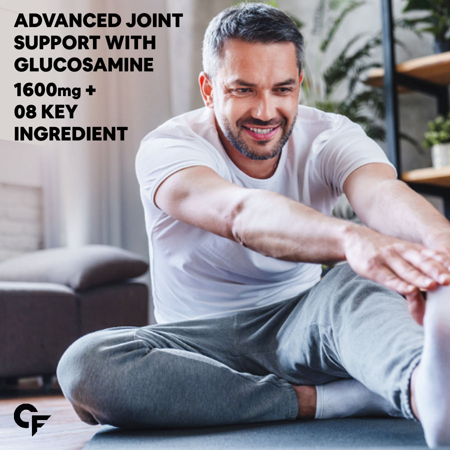 CF Joint Support Supplement with Glucosamine 1600mg Per Serving with Chondroitin, Boswellia, Turmeric & Ginger- 60 Tablets