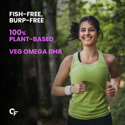 Carbamide Forte Veg Omega3 DHA 250mg - Gummies for Men, Women & Kids with Vegetarian DHA | No Fish oil Used | Omega Veg DHA Gummies | Healthy Heart, Brain & Joints - 60 Veg Gummies