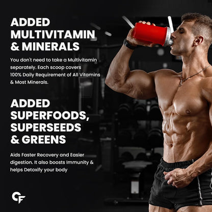 Carbamide Forte Vegan Protein Powder - Plant Based Protein Powder with Multivitamin, Minerals, Superfoods, Pea Protein, Digestive Enzymes | Pineapple Masala - 1Kg