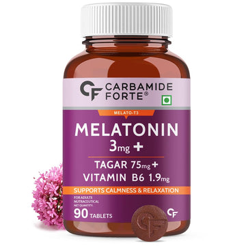 Carbamide Forte Melatonin 3mg with Tagara 75mg Sleeping Aid Pills – 90 Tablets