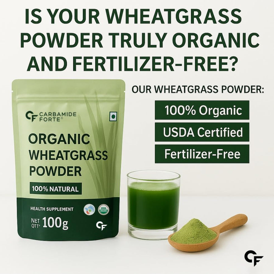 Carbamide Forte 100% Natural Organic Wheatgrass Powder | Wheat Grass Powder | Organic Wheatgrass Juice | Wheat Grass Juice - 100g