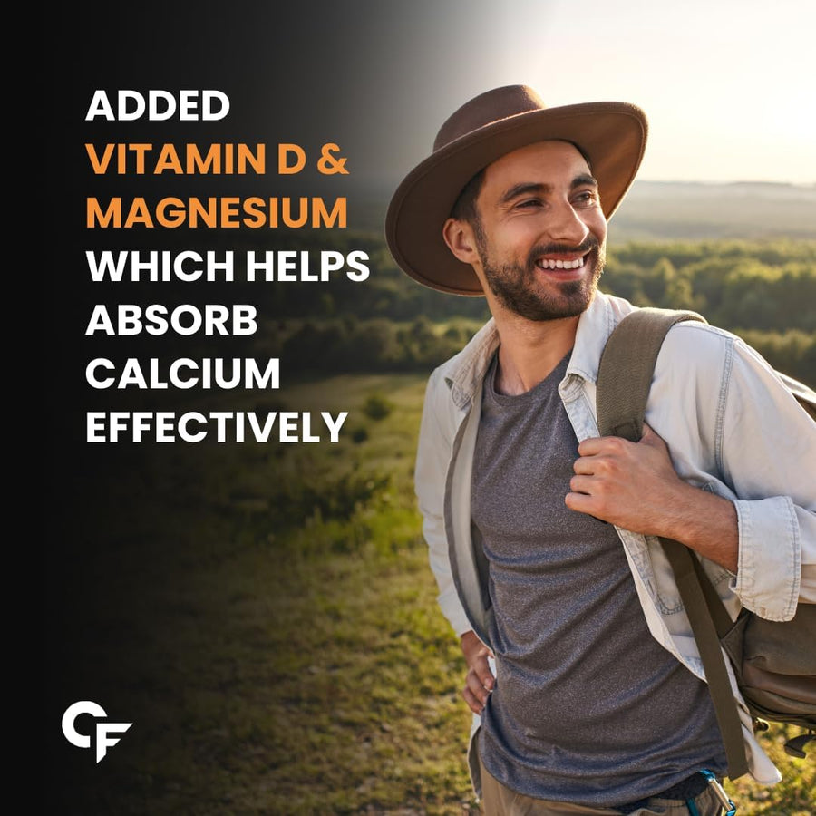 Carbamide Forte Calcium Tablets for Women & Men | Calcium Magnesium Zinc Tablets | Calcium Supplements for Men with Vitamin K2 MK7 & Vitamin B12 - Bone Health & Joint Support - 120 Tablet for Men