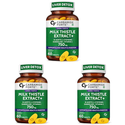 Milk Thistle Tablets with NAC, Dandelion & Vitamin C - 60 Tablets
