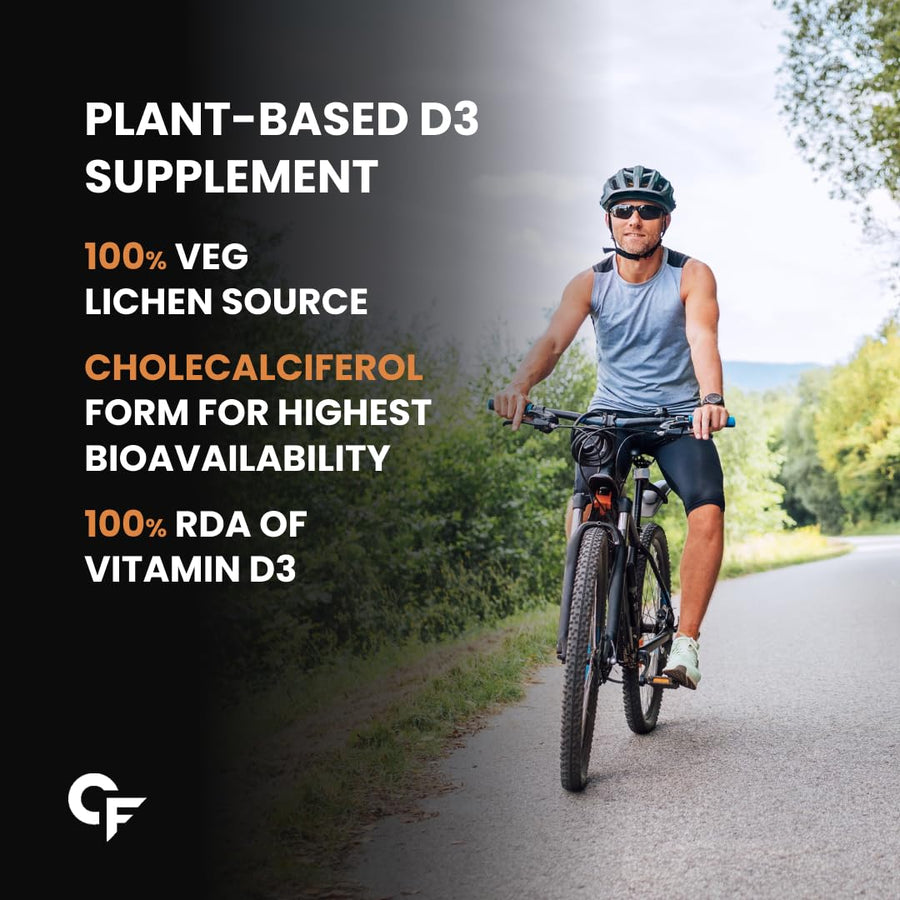 Carbamide Forte Vitamin D3 K2 | Vitamin D3 K2 Supplement for Bone & Heart Health | Vitamin D tablets with Vitamin K2 MK7 | Premium Vitamin D3 supplement with K2 for Wellness -120 Veg Tablets
