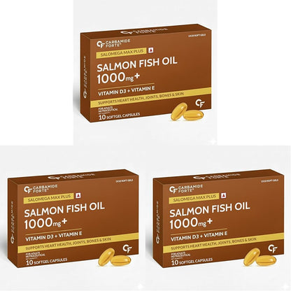 Salmon Omega 3 Fish Oil Capsules – 1000mg Softgels | 10 Softgels