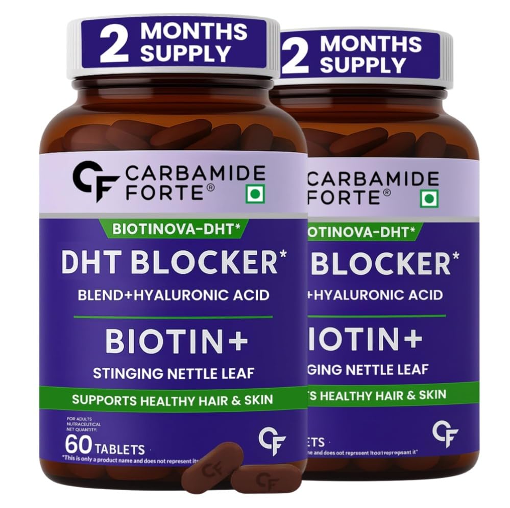 DHT Blocker with Biotin Tablets | Hair Growth Supplement for Men & Women | 60 Tablets