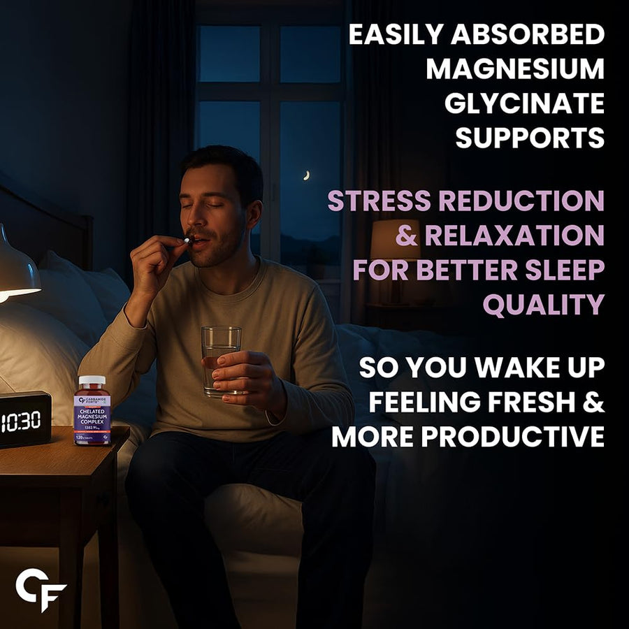 Carbamide Forte Chelated Magnesium Citrate Oxide Supplement | Triple Magnesium Supplement Supports Bones Muscles & Nerves 1382.91mg Per Serving - 120 Veg Tablets