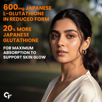 Japanese Reduced L-Glutathione Effervescent Tablets 600mg for Skin Health Support Pack of 60 Tablets