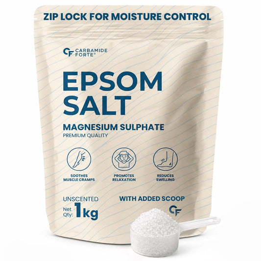 100% Pure Epsom Salt | Muscle Relief, Foot Soak & Relaxing Bath Salt - 1KG