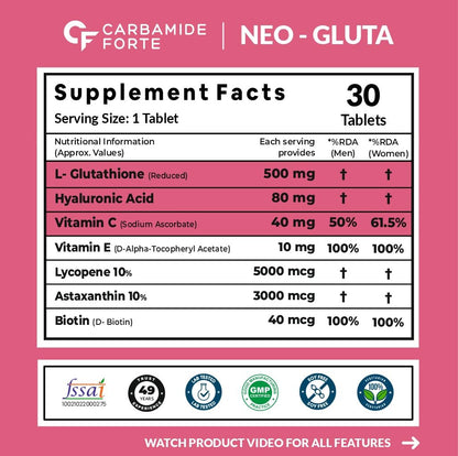 L-Glutathione Reduced+ | 500 mg for Skin