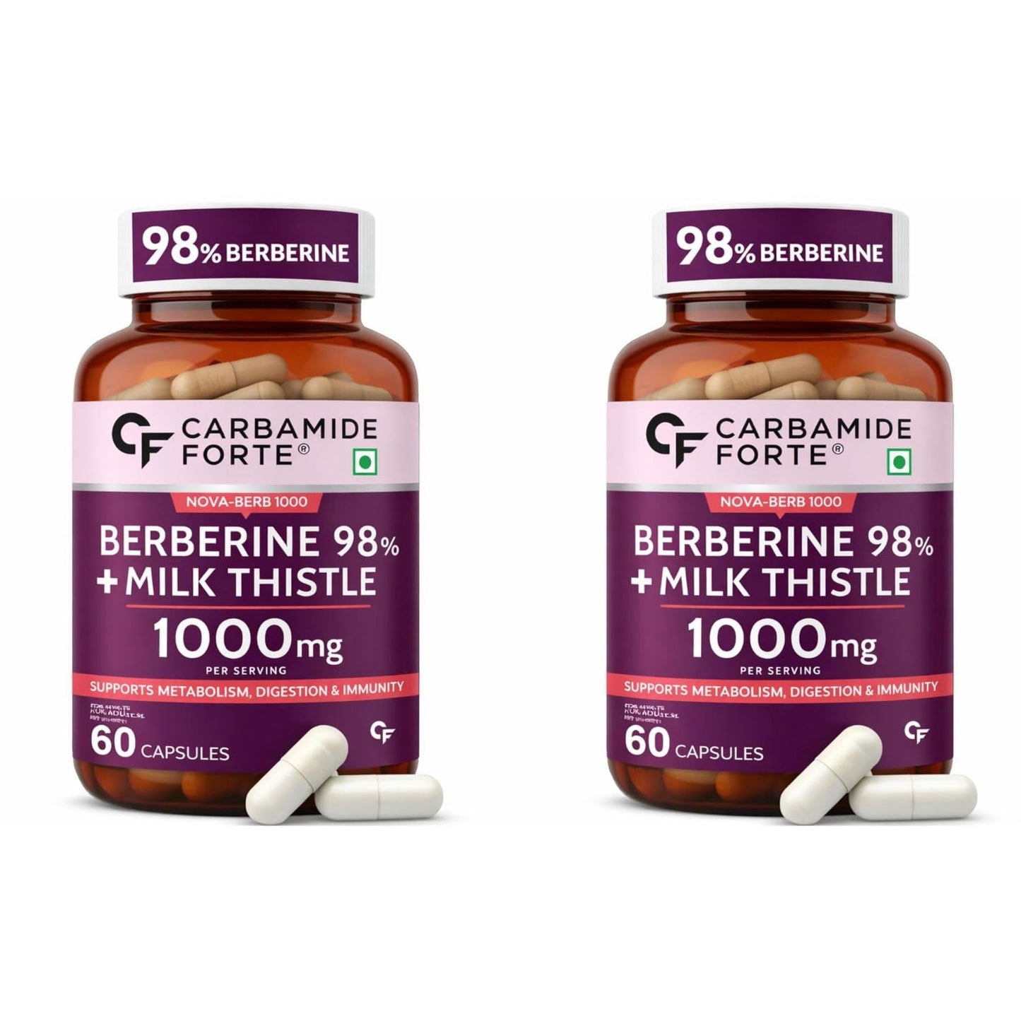 Berberine 98% with Milk Thistle – 1000mg Per Serving 60 Tablets