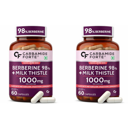 Berberine 98% with Milk Thistle – 1000mg Per Serving 60 Tablets
