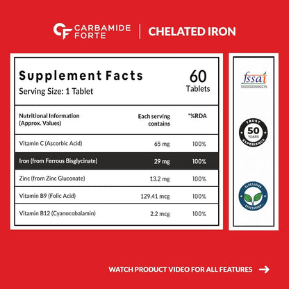 Chelated Iron with Vitamin C – 60 Tablets
