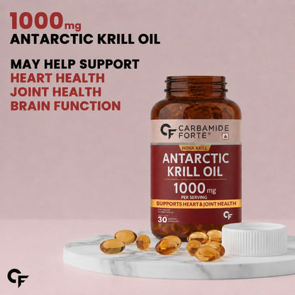 Antarctic Krill Oil 1000 mg – Omega-3 with Phospholipids & Astaxanthin for Heart, Brain & Joint Support