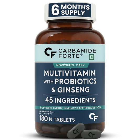 Carbamide Forte Multivitamin Tablet For Men | Multi vitamin for Men with Ginseng | Multivitamin With Probiotics For Immunity & Energy | Multivitamin with Zinc- 180 Veg Tablets
