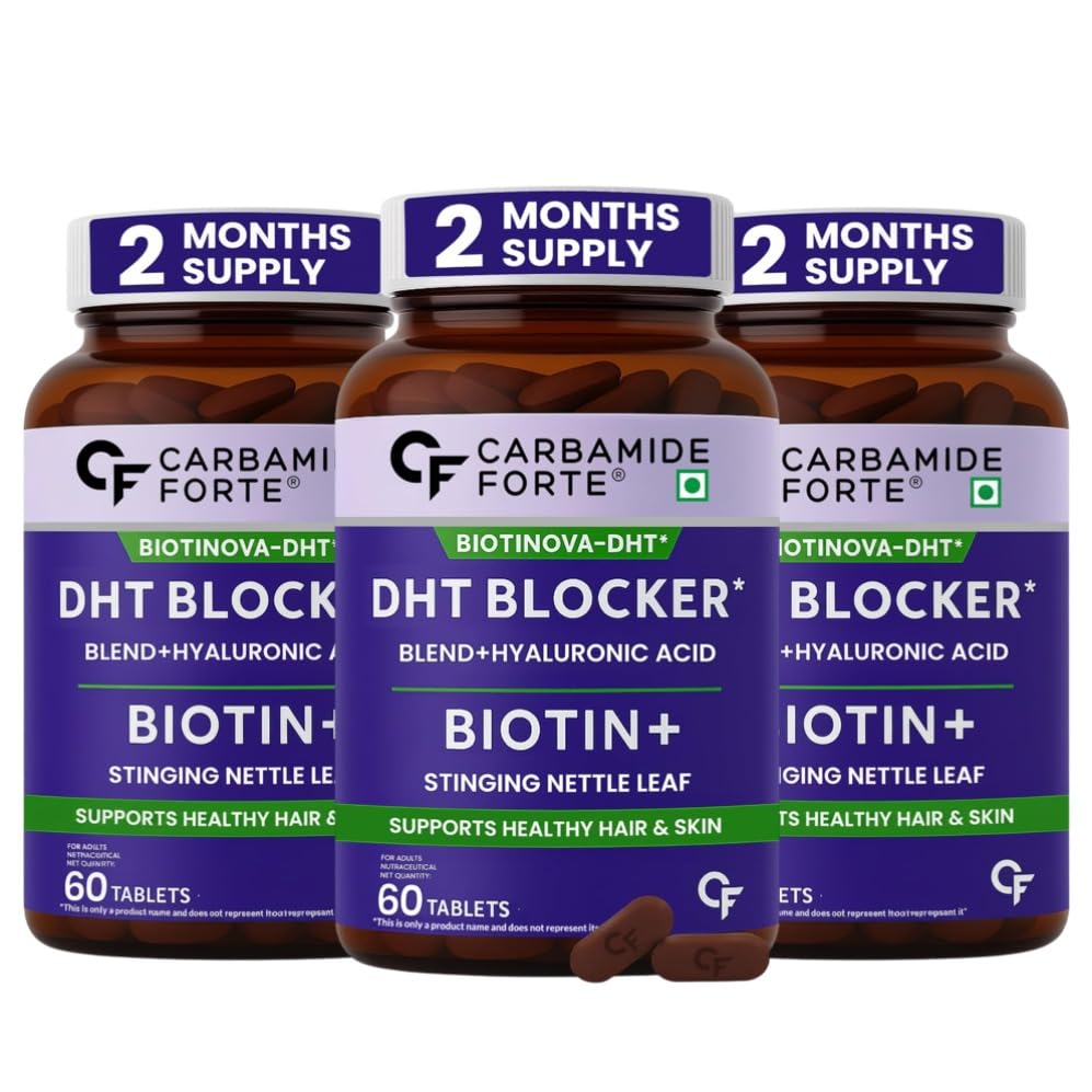 DHT Blocker with Biotin Tablets | Hair Growth Supplement for Men & Women | 60 Tablets